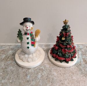Lot 2 Christmas Cookie Stamp Press Cookie Art Snowman Christmas Tree Holiday
